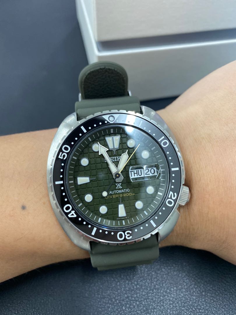 Seiko Prospex King Turtle Green Dial Diver's Men's Rubber Strap Watch SRPE05K1