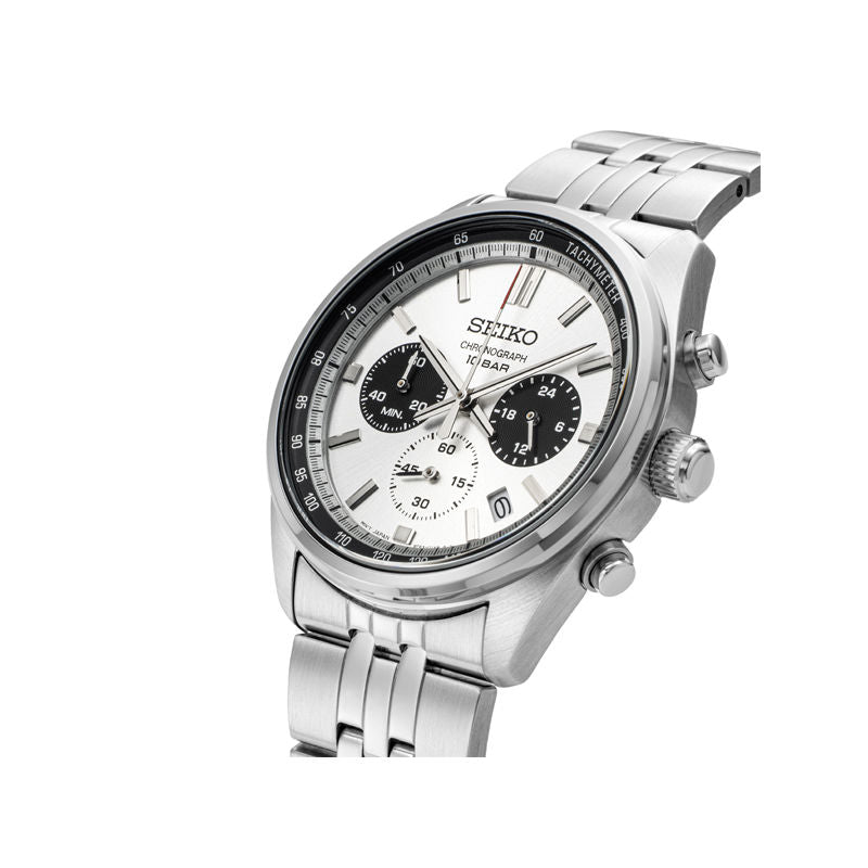 Seiko Chronograph Classic Men's Stainless Steel Watch SSB425P1 Panda