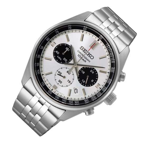 Seiko Chronograph Classic Men's Stainless Steel Watch SSB425P1 Panda