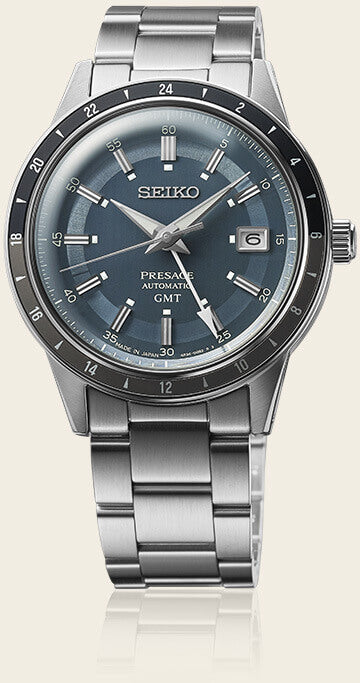 Seiko Presage Style 60 Teal Green Dial GMT Men's Stainless Steel Strap Watch SSK009J1