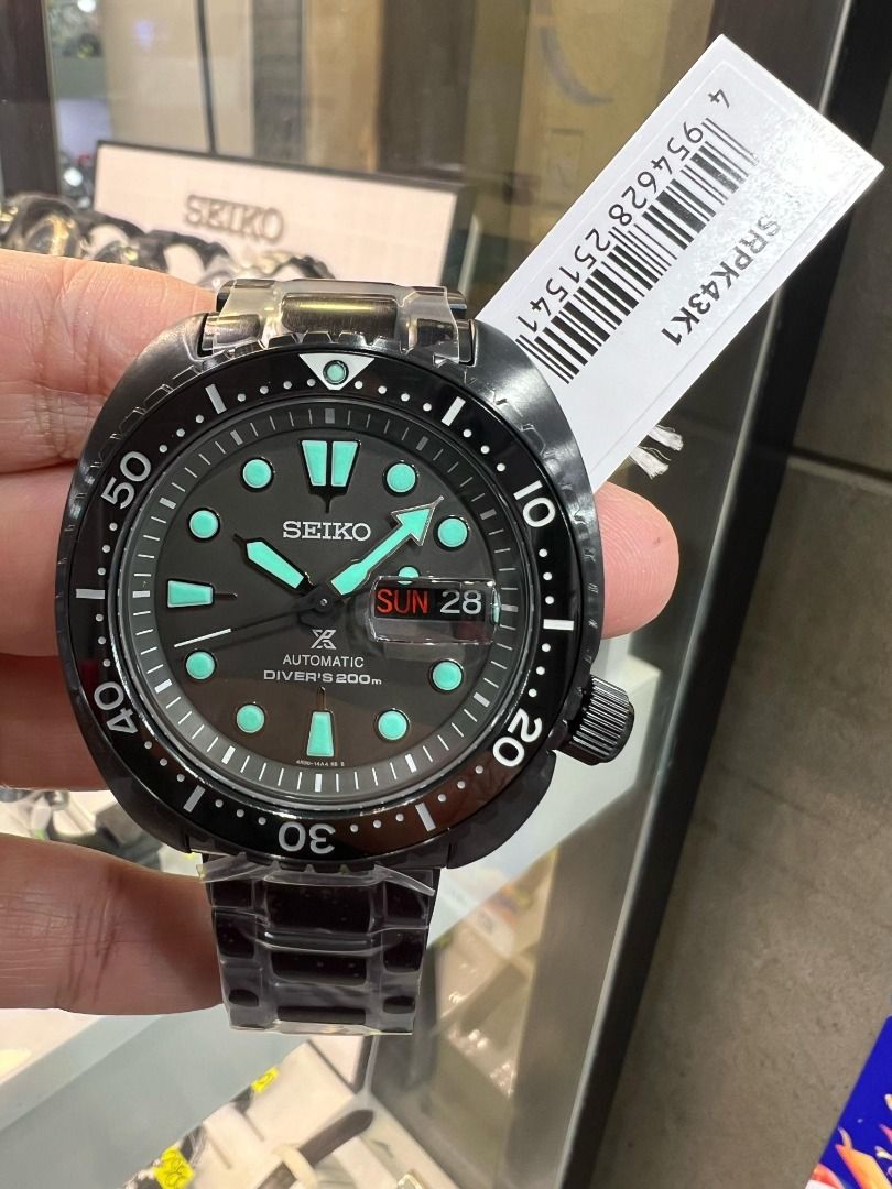 Seiko Prospex Black Series Night Vision King Turtle Diver's Men's Watch SRPK43K1