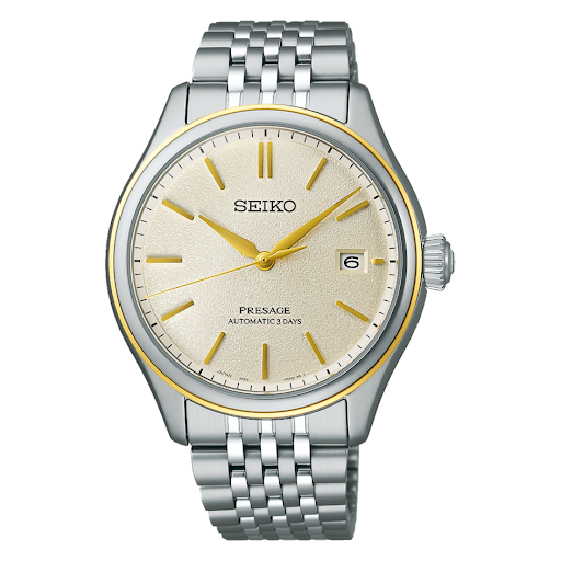 Seiko Presage Shiroiro Classic Series 2-Tone Gold Plated Stainless Steel Men's Watch SPB478J1