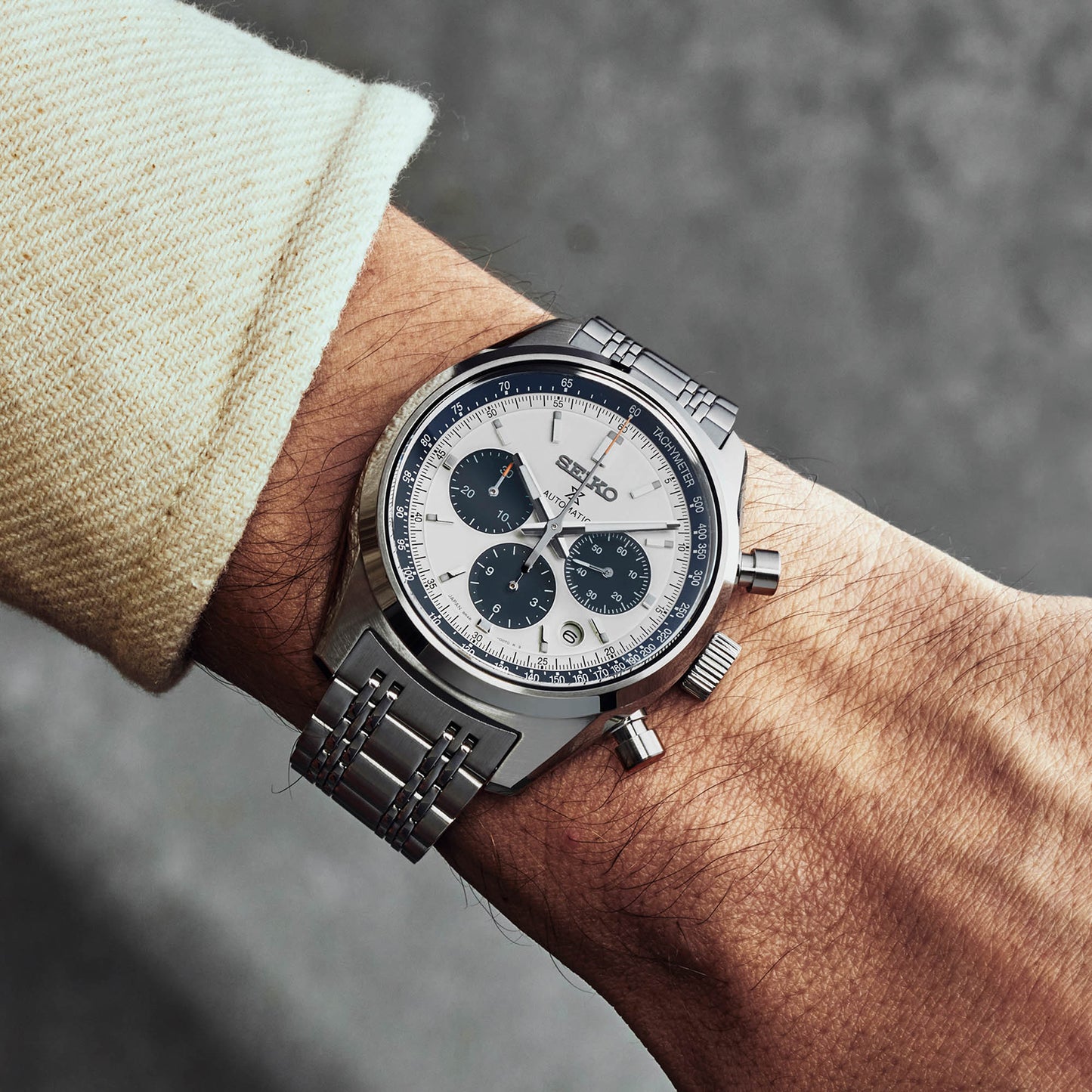 Seiko Prospex Speedtimer 1972 Chrono Reissue Men's Stainless Steel Watch SRQ047J1 Panda