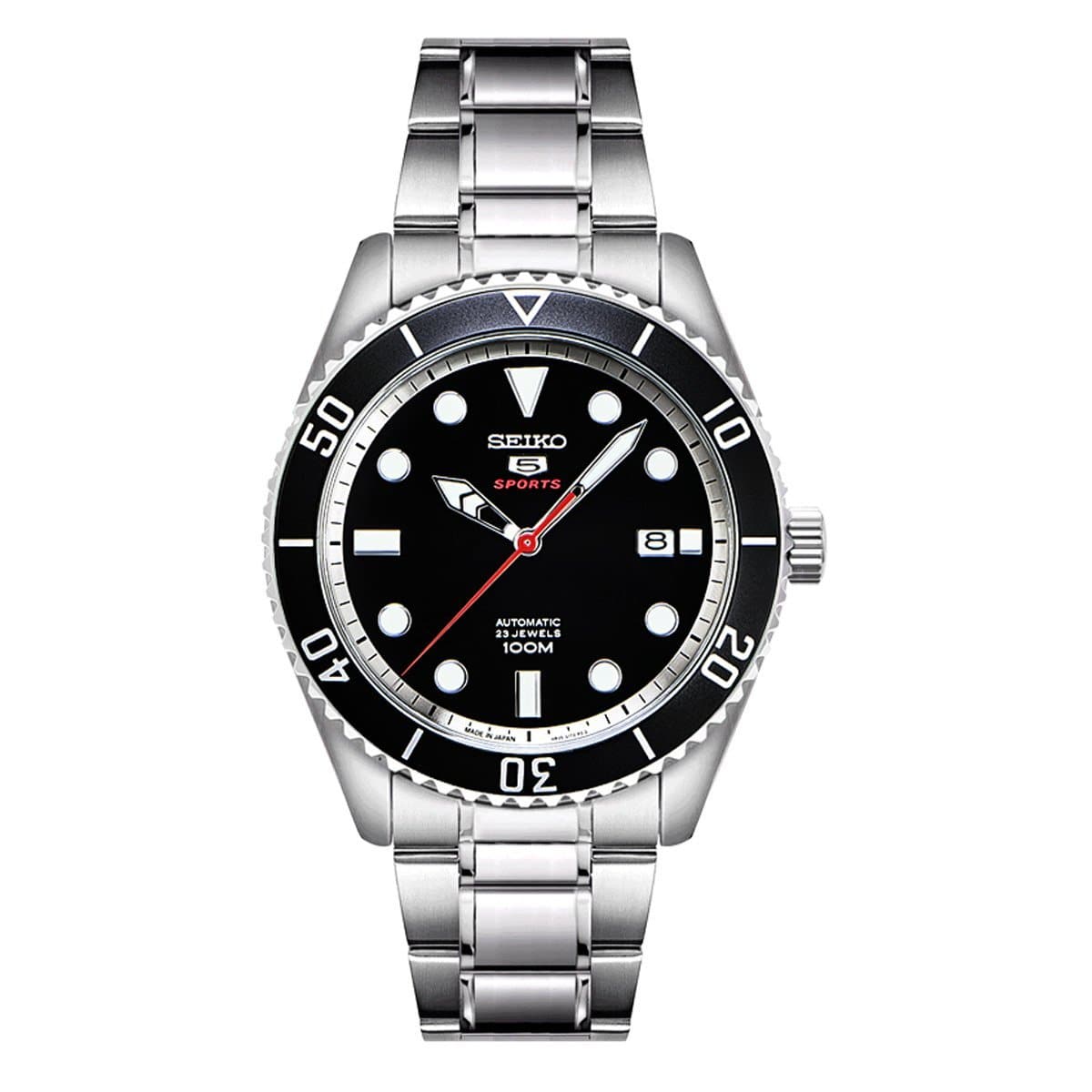 Seiko 5 Sports JAPAN Made 100M Automatic Men's Watch Black Dial SRPB91J1 - Diligence1International