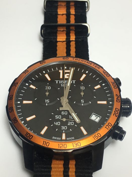 Tissot Swiss Made T-Sport Quickster Black PVD Chrono Men's Nato Strap Watch T0954173705700 - Diligence1International