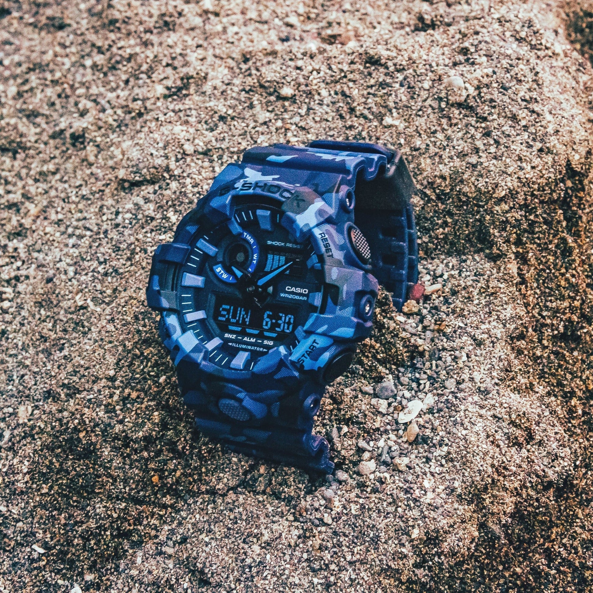 Casio G-Shock Military Blue Camo Watch Camouflage GA700CM-2ADR - Diligence1International