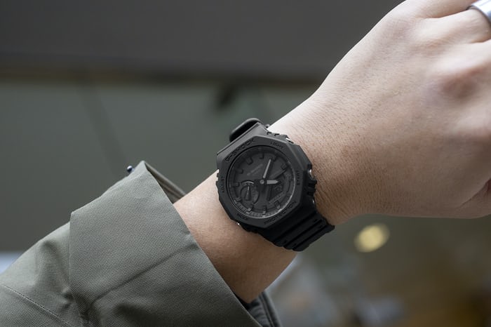 Casio G-Shock Carbon Core Guard ALL Black AP CasiOak Watch GA2100-1A1DR - Diligence1International
