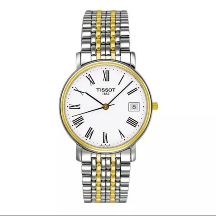 Tissot Swiss Made T-Classic Desire 2 Tone Gold Plated Ladies' Watch T52.2.281.13 - Diligence1International