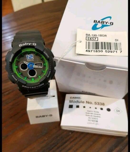 Casio Baby-G BA-120 Analog-Digital Black x Green x Blue Accents Watch BA120-1BDR - Diligence1International