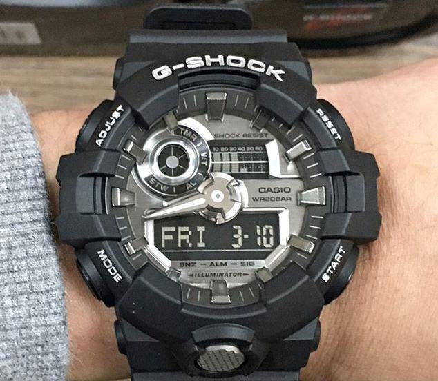 Casio G-Shock Analog-Digital Black x Metallic SIlver Watch GA710-1ADR - Diligence1International