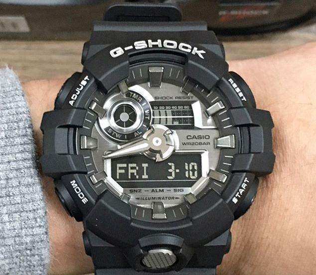 Casio G-Shock Analog-Digital Black x Metallic SIlver Watch GA710-1ADR - Diligence1International