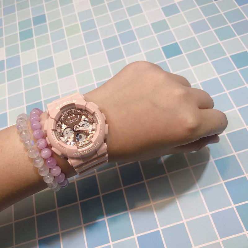 Casio Baby-G Anadigi Metallic Pink x Rose Gold Watch BA130-4ADR