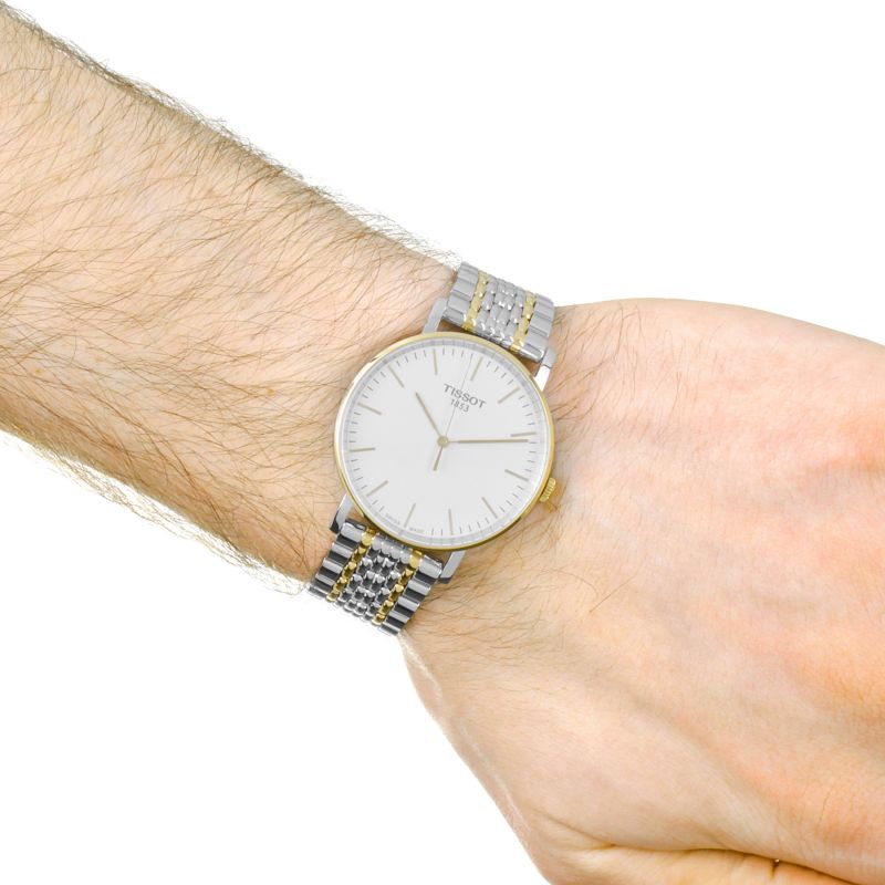 Tissot Swiss Made T-Classic Everytime Medium 2 Tone Gold Plated Men's Watch T1094102203100 - Diligence1International