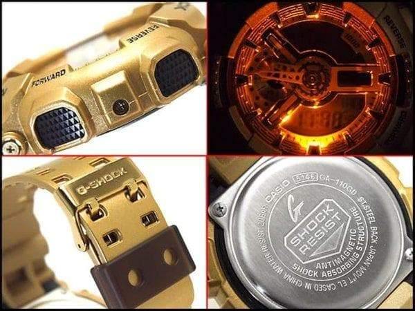 Casio G-Shock GA110 Series Analog-Digital Gold & Black Dial Watch GA110GD-9BDR - Diligence1International