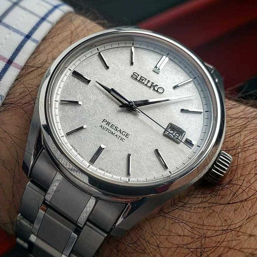 Seiko JDM Presage White Baby GS Snowflake Men's Titanium Watch SARX055 - Diligence1International
