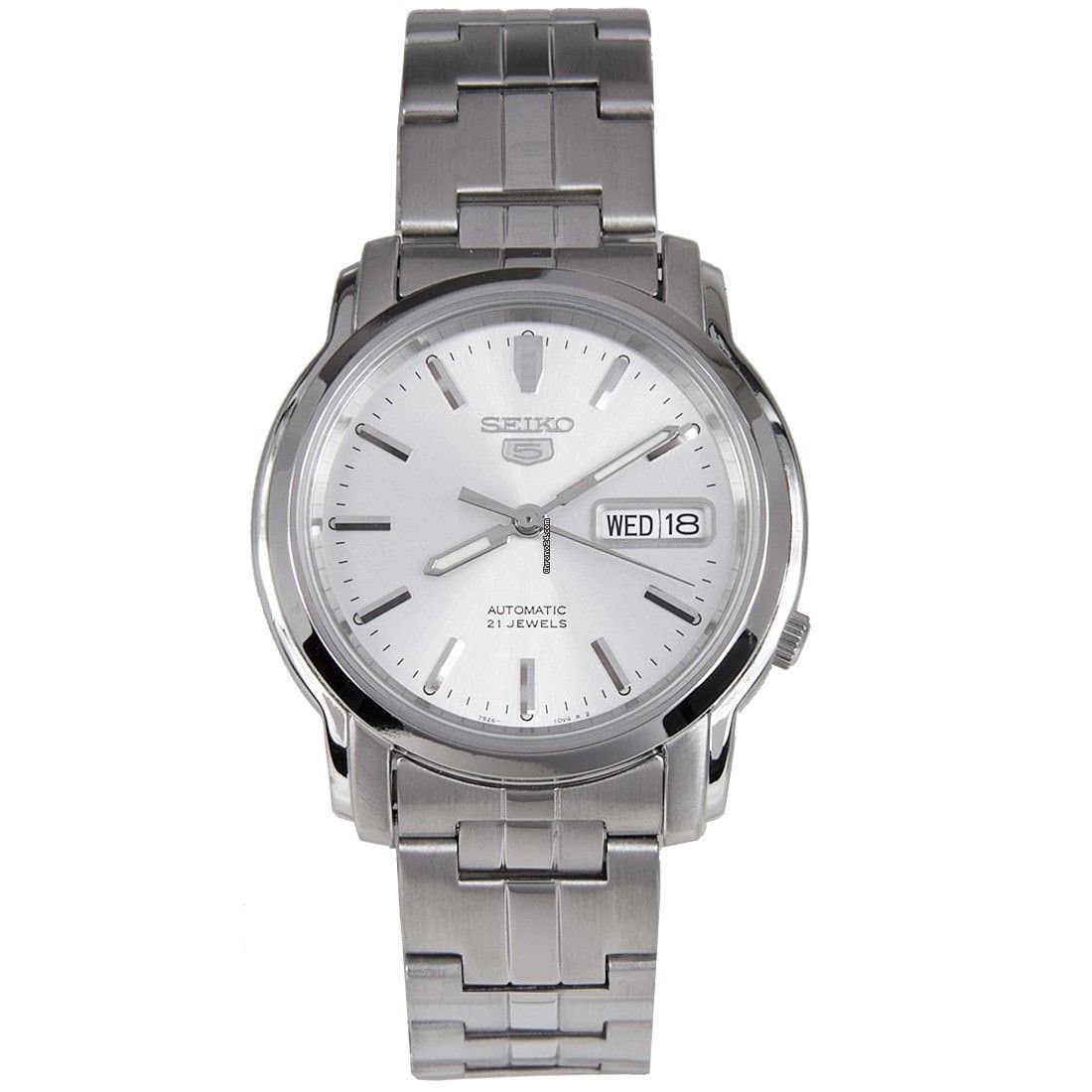 Seiko 5 Classic Men's Size Silver Dial Stainless Steel Strap Watch SNKK65K1 - Diligence1International