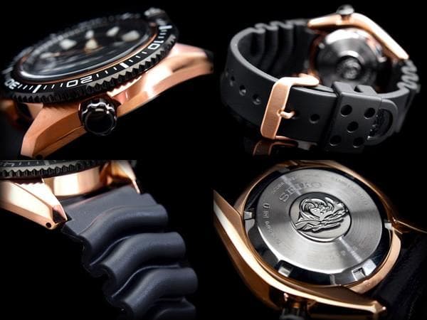 Seiko Men's Black Dial Rose Gold Plated "Stargate I" Rubber Strap Watch SKZ330K1 - Diligence1International