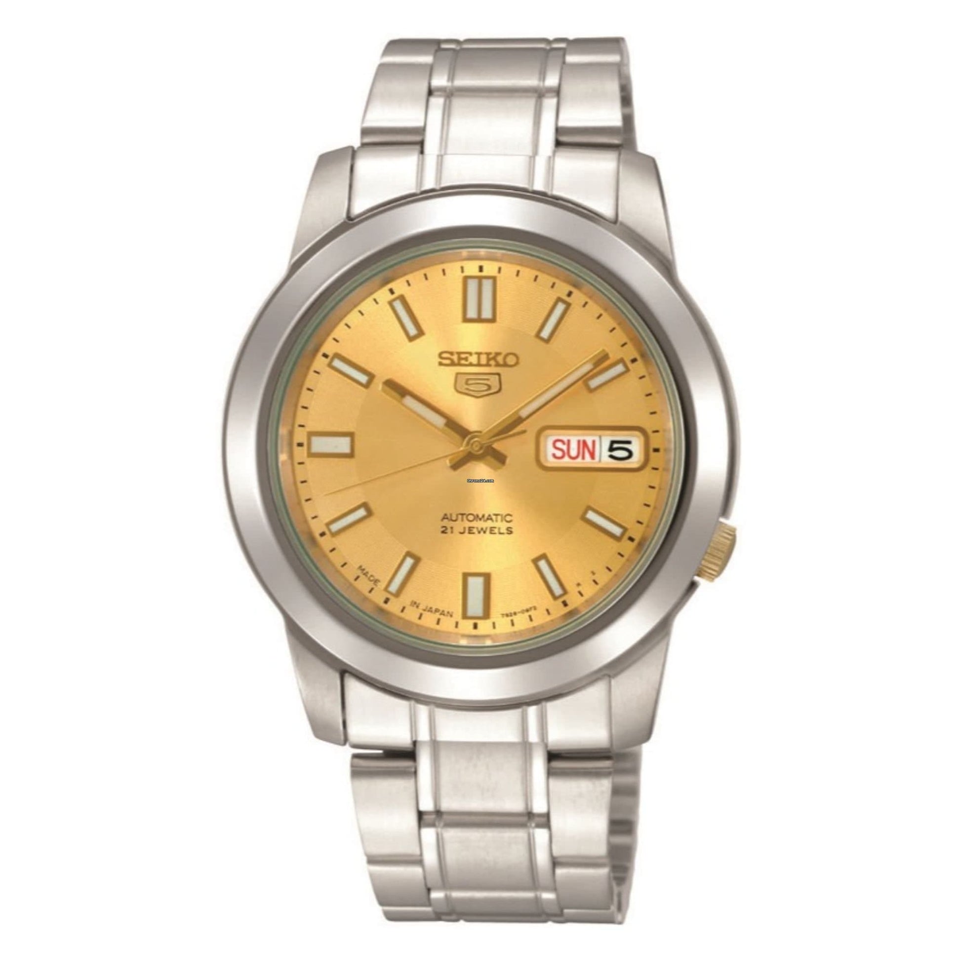 Seiko 5 Classic Men's Size Gold Dial Stainless Steel Strap Watch SNKK13K1 - Diligence1International