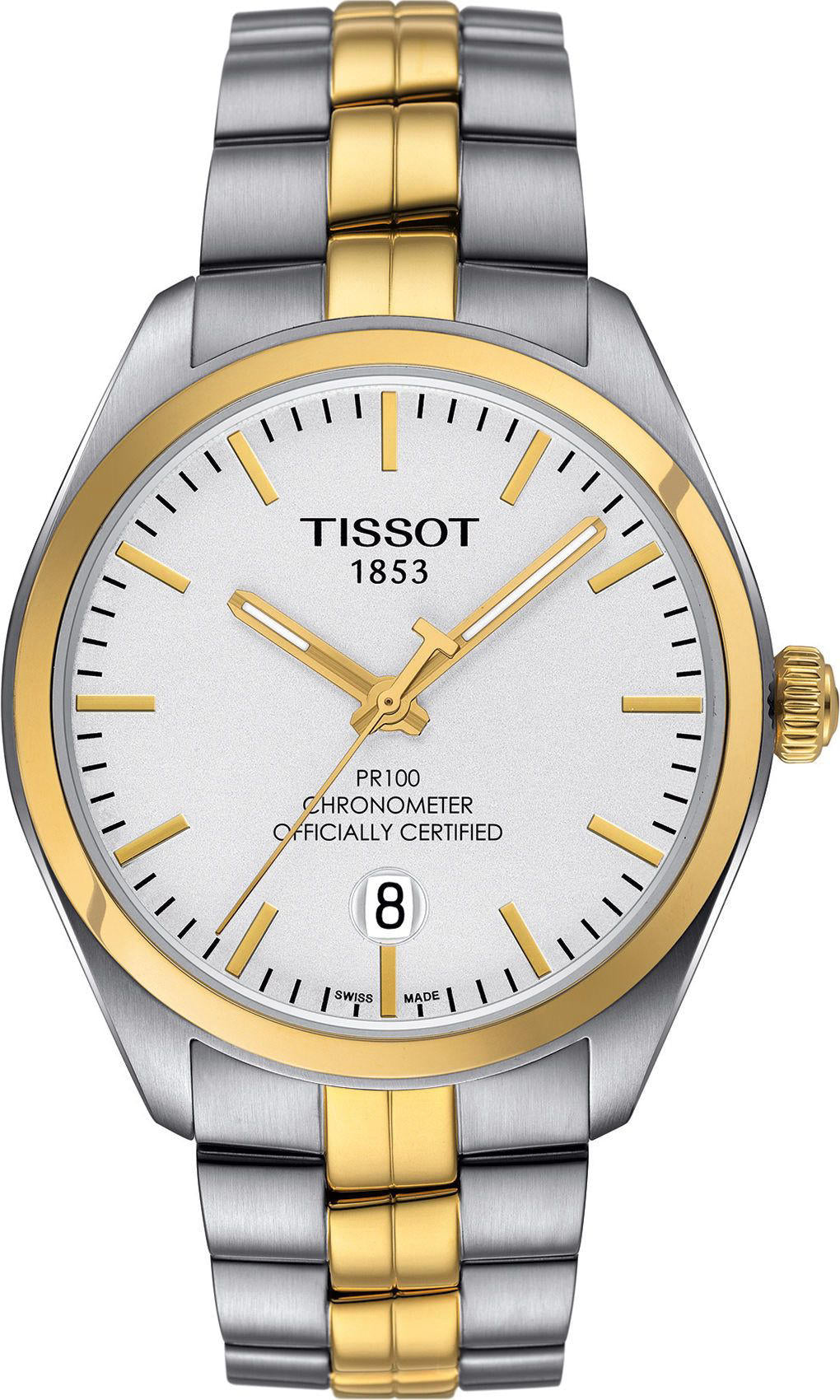 Tissot Swiss Made T-Classic PR100 Chronometer 2 Tone Gold Plated Men's Watch T1014512203100 - Diligence1International