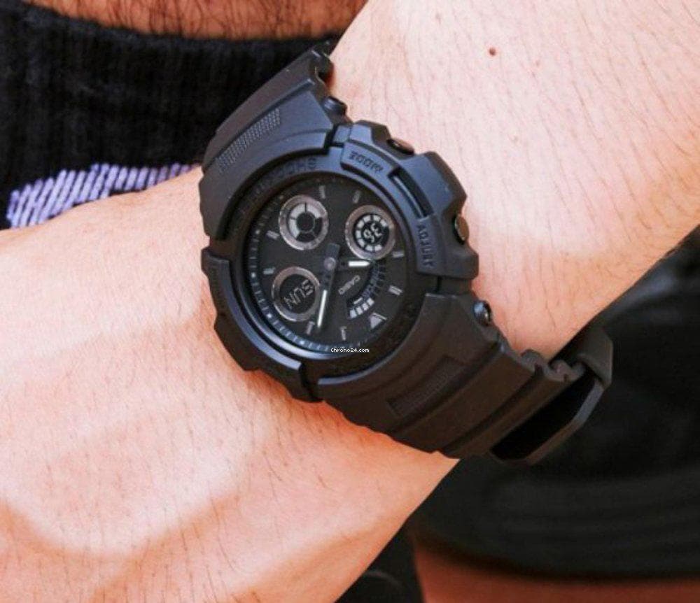 Casio G-Shock Black Stealth Series Analog-Digital ALL Black Watch AW591BB-1ADR - Diligence1International