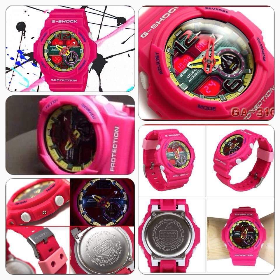 Casio G-Shock Big Size Series Anadigi Pink x Yellow Accent Watch GA310-4ADR - Diligence1International