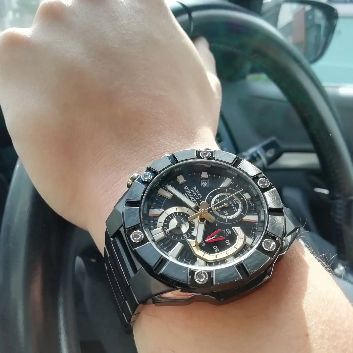 Casio Edifice Chronograph Black x Gold Series Men's PVD Stainless Steel Watch EFR-569DC-1AV - Diligence1International