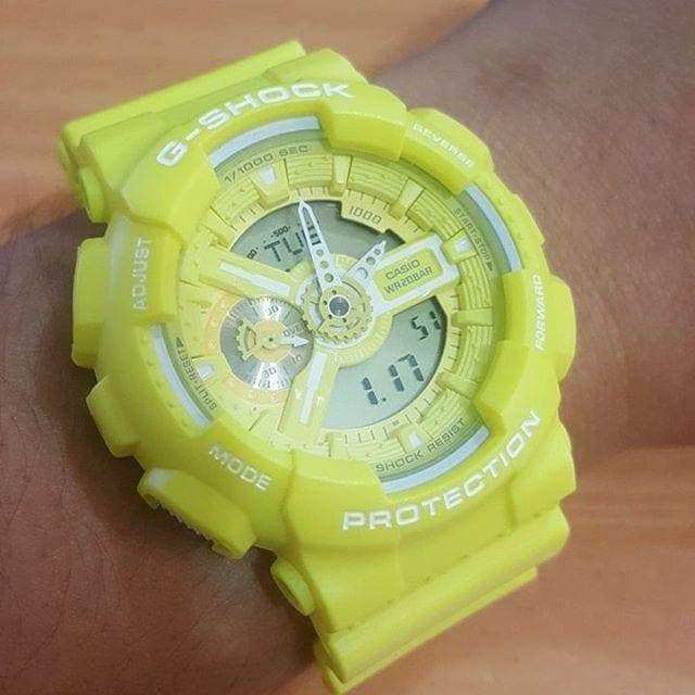 Casio G-Shock GA110 Series Analog-Digital Standard Color Yellow Watch GA110BC-9ADR - Diligence1International