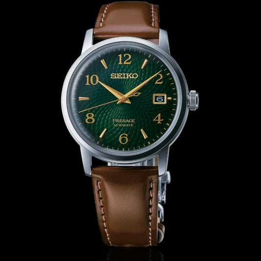 Seiko Presage Cocktail Time Mojito Green Men's Leather Strap Watch SRPE45J1 - Diligence1International