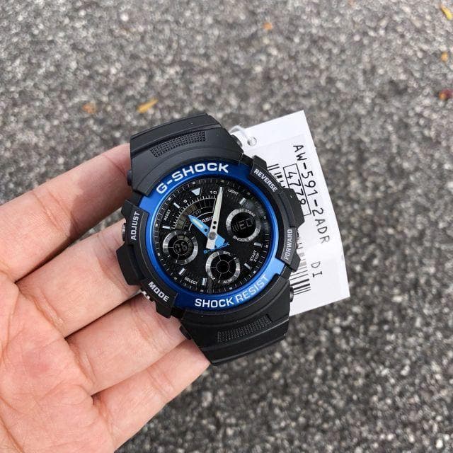 Casio G-Shock Standard Analog-Digital Black x Blue Watch AW591-2ADR - Diligence1International