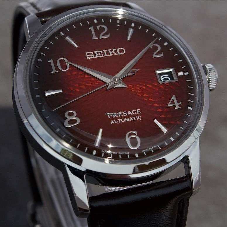 Seiko Presage Cocktail Time The Negroni Red Men's Leather Strap Watch SRPE41J1 - Diligence1International