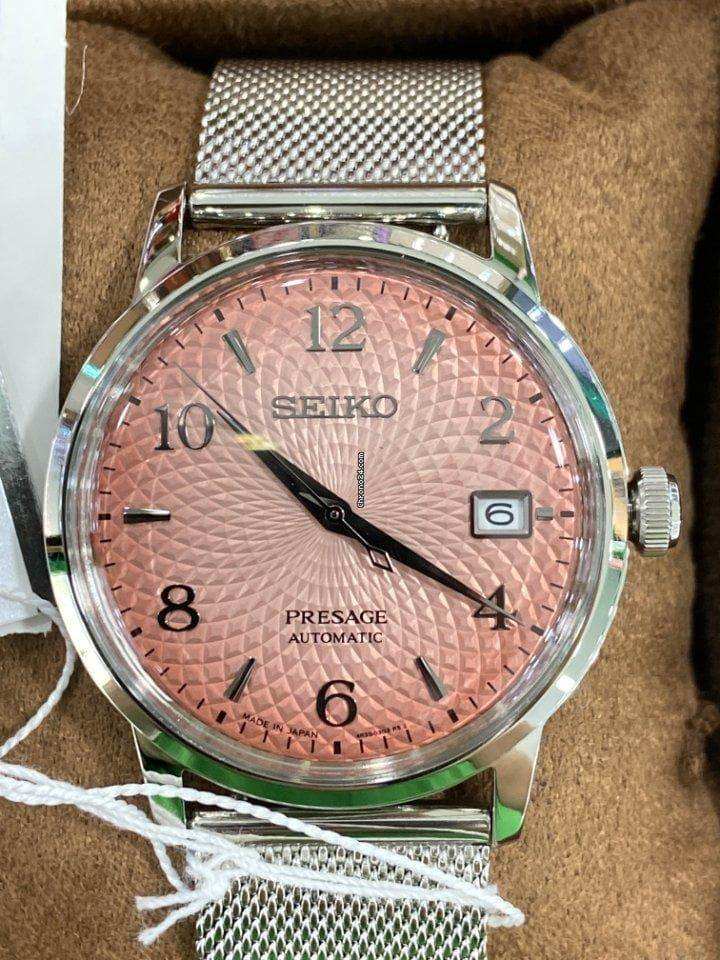 Seiko Presage Limited Edition Cocktail Time Tequila Sunset Pink Ladies' Watch Set SRPE47J1 - Diligence1International