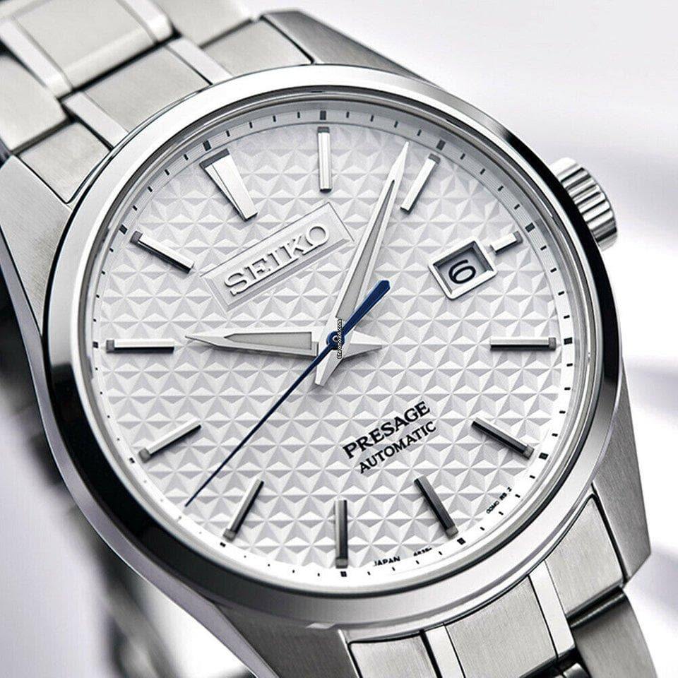 Seiko JAPAN Made Presage Sharp Edged Series Shironeri White Men's Stainless Steel Watch SPB165J1 - Diligence1International