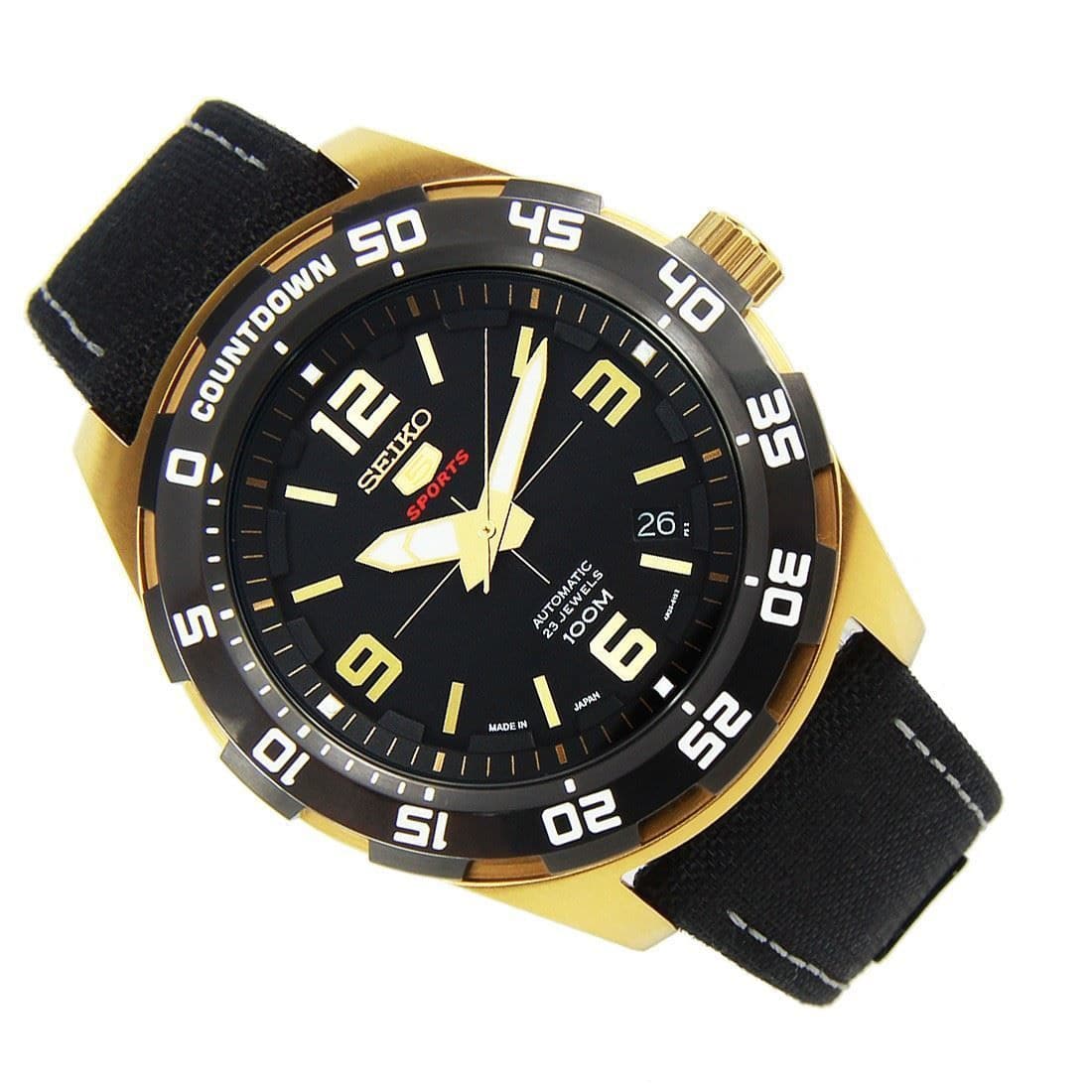 Seiko 5 Sports JAPAN Made 100M Automatic Watch Black Dial Nylon Strap SRPB86J1 - Diligence1International