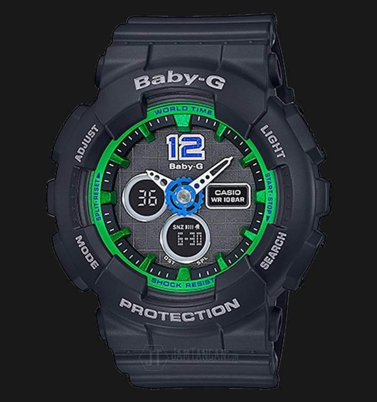 Casio Baby-G BA-120 Analog-Digital Black x Green x Blue Accents Watch BA120-1BDR - Diligence1International