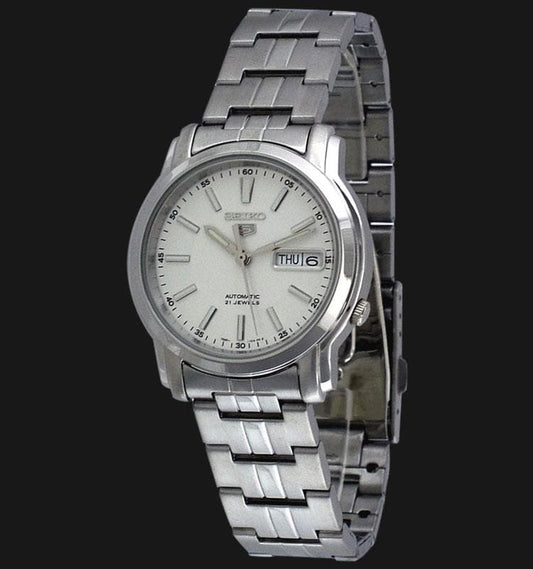 Seiko 5 Classic Men's Size White Dial Stainless Steel Strap Watch SNKL75K1 - Diligence1International