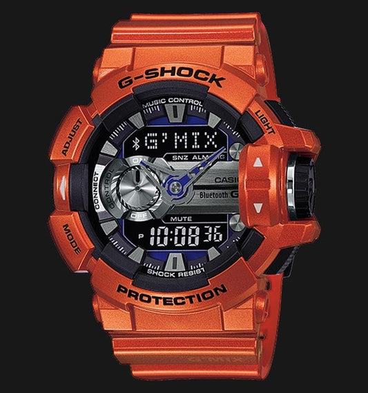 Casio G-Shock G’MIX Mobile Link Bluetooth Anadigi Metallic Orange Watch GBA400-4BDR - Diligence1International