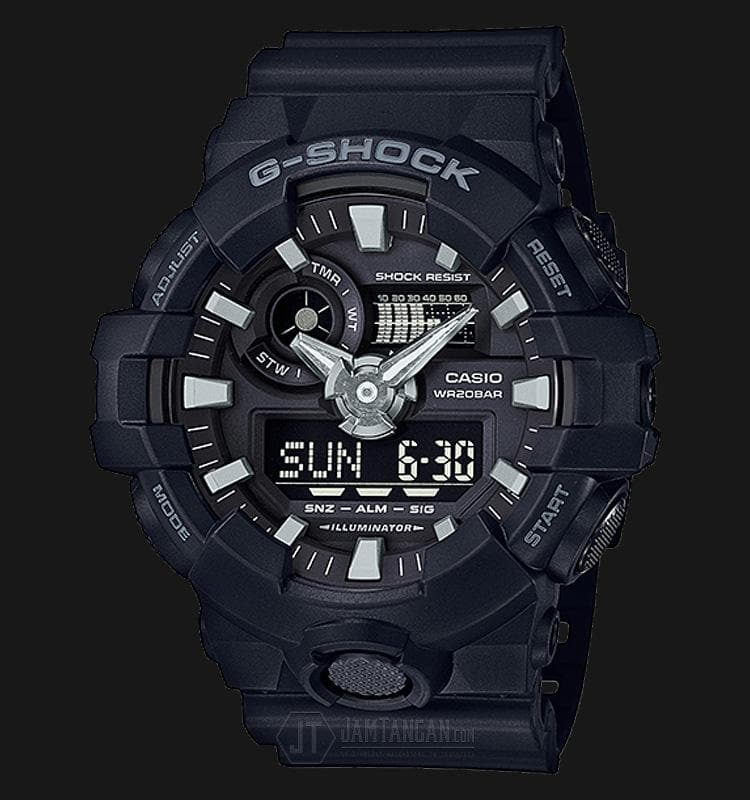 Casio G-Shock Standard Analog-Digital Black Watch GA700-1BDR - Diligence1International