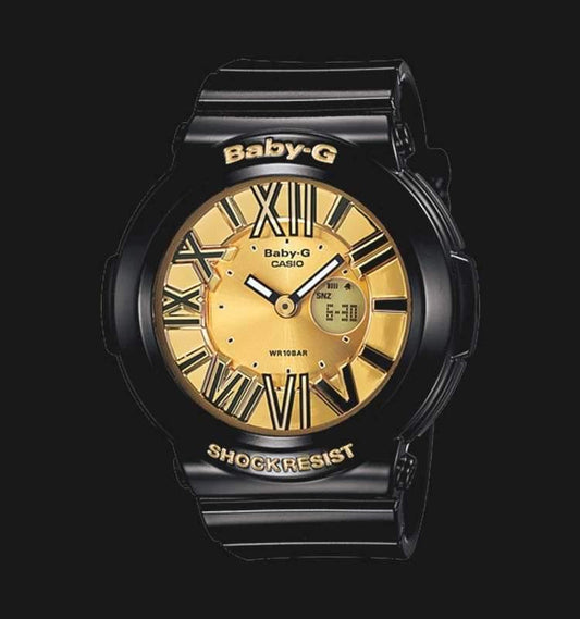 Casio Baby-G Black & Gold Series Anadigital Black x Gold Dial Watch BGA160-1BDR - Diligence1International