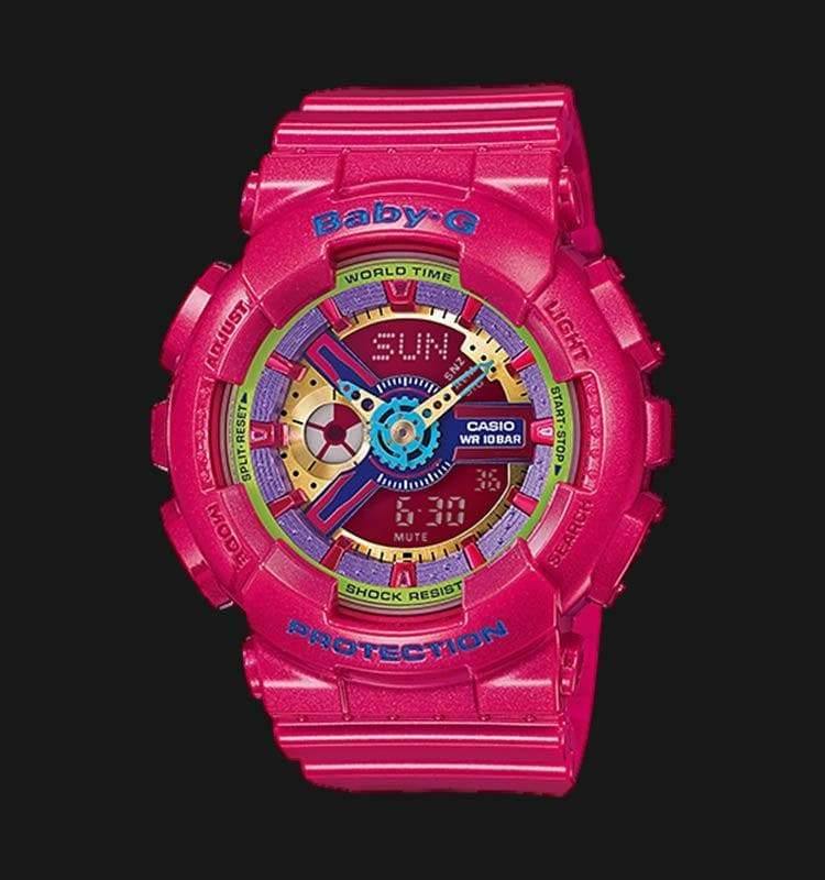 Casio Baby-G BA110 Series Anadigi Neon Color Pink x Multicolor Dial Watch BA112-4ADR - Diligence1International