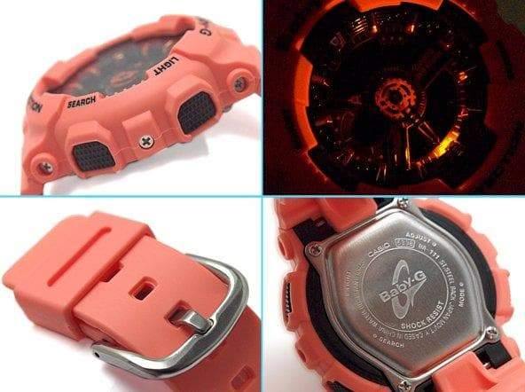 Casio Baby-G BA-110 Series Standard Anadigi Peach Matte Orange x Black Dial Watch BA111-4A2DR - Diligence1International