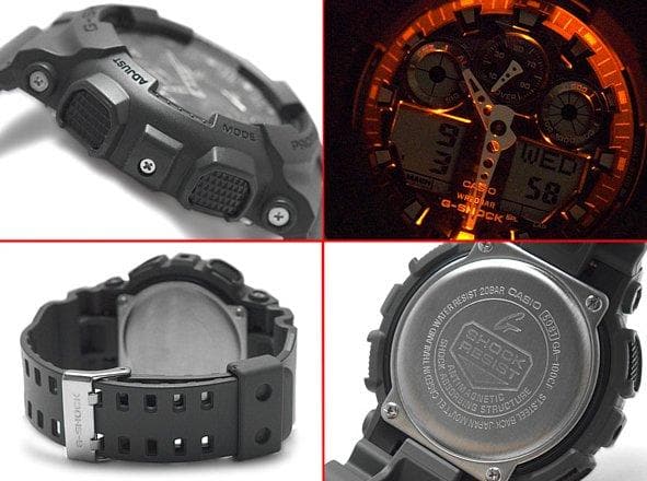 Casio G-Shock Military Grey Camo Camouflage Print Dial Black Watch GA100CF-8ADR - Diligence1International