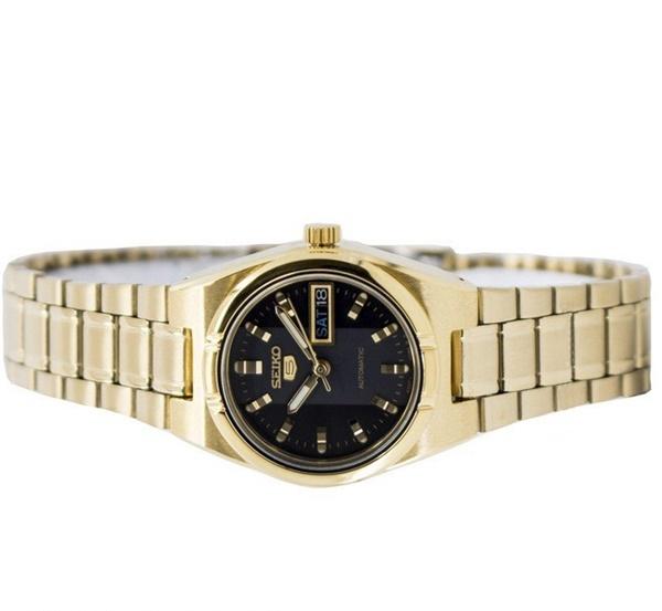 Seiko 5 Classic Black Dial Couple's Gold Plated Stainless Steel Watch Set SNKK22K1+SYM602K1 - Diligence1International