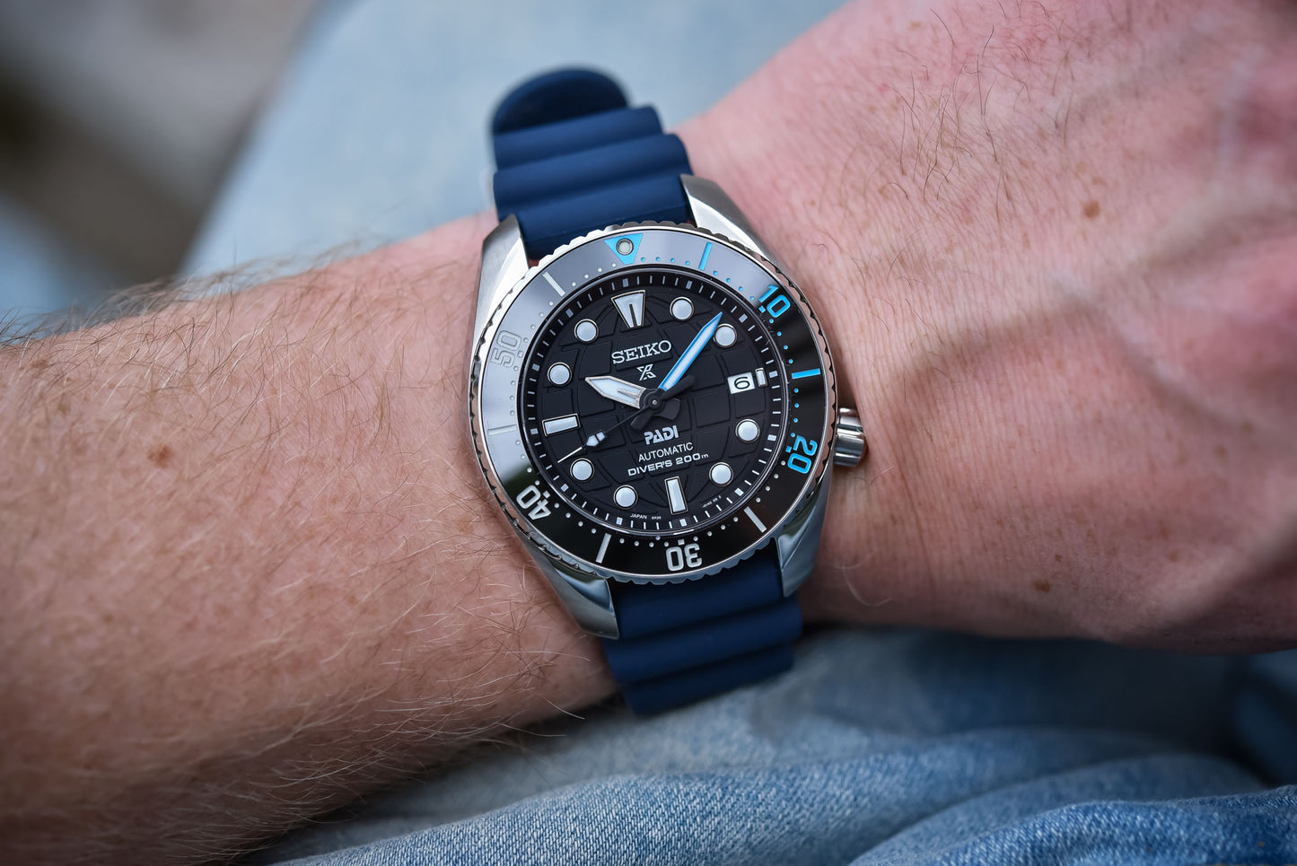 Seiko Prospex PADI SE King Sumo Gradation Diver's Men's Blue Rubber Strap Watch SPB325J1