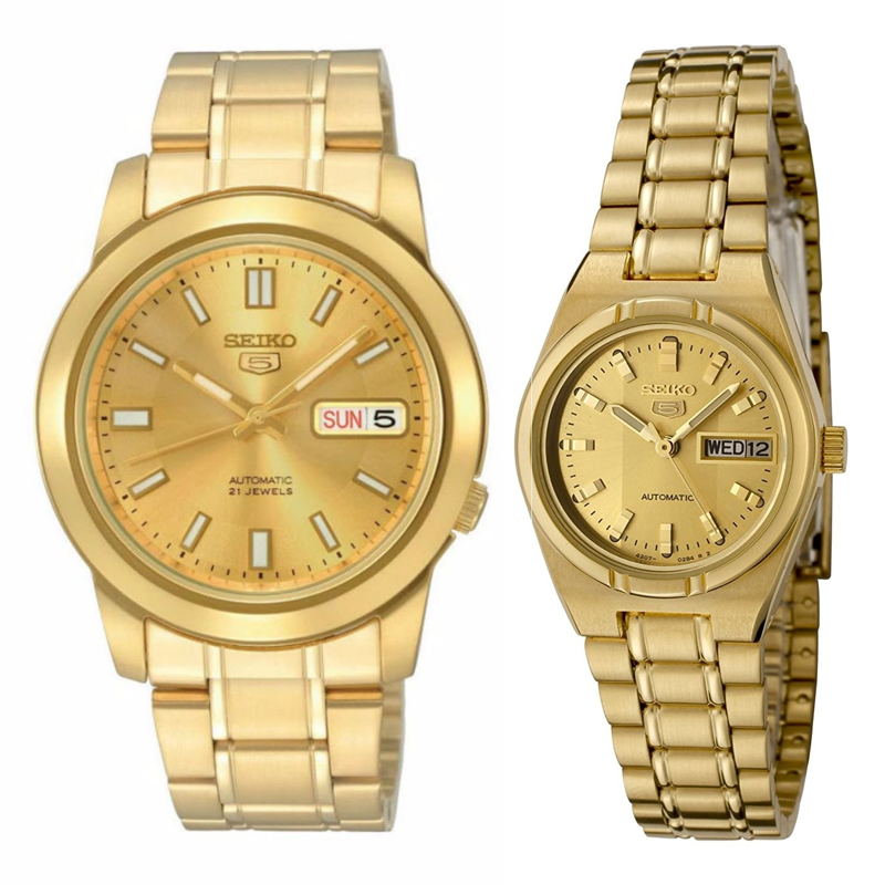 Seiko 5 automatic hot sale gold watch price