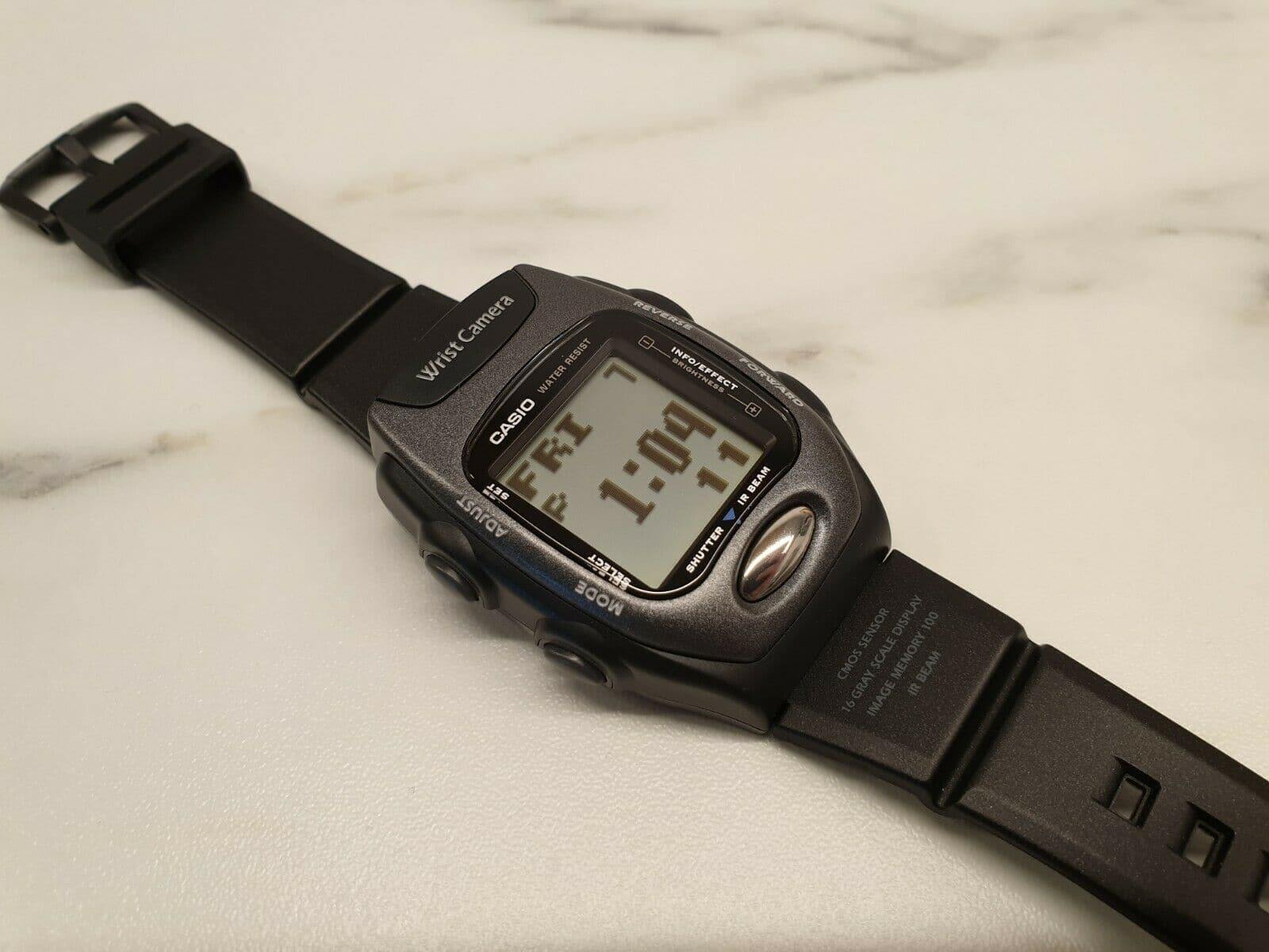 Casio Retrograde Ultra Rare Vintage First Wrist Camera Digital Black Rubber Strap Watch WQV-2-1DR - Diligence1International
