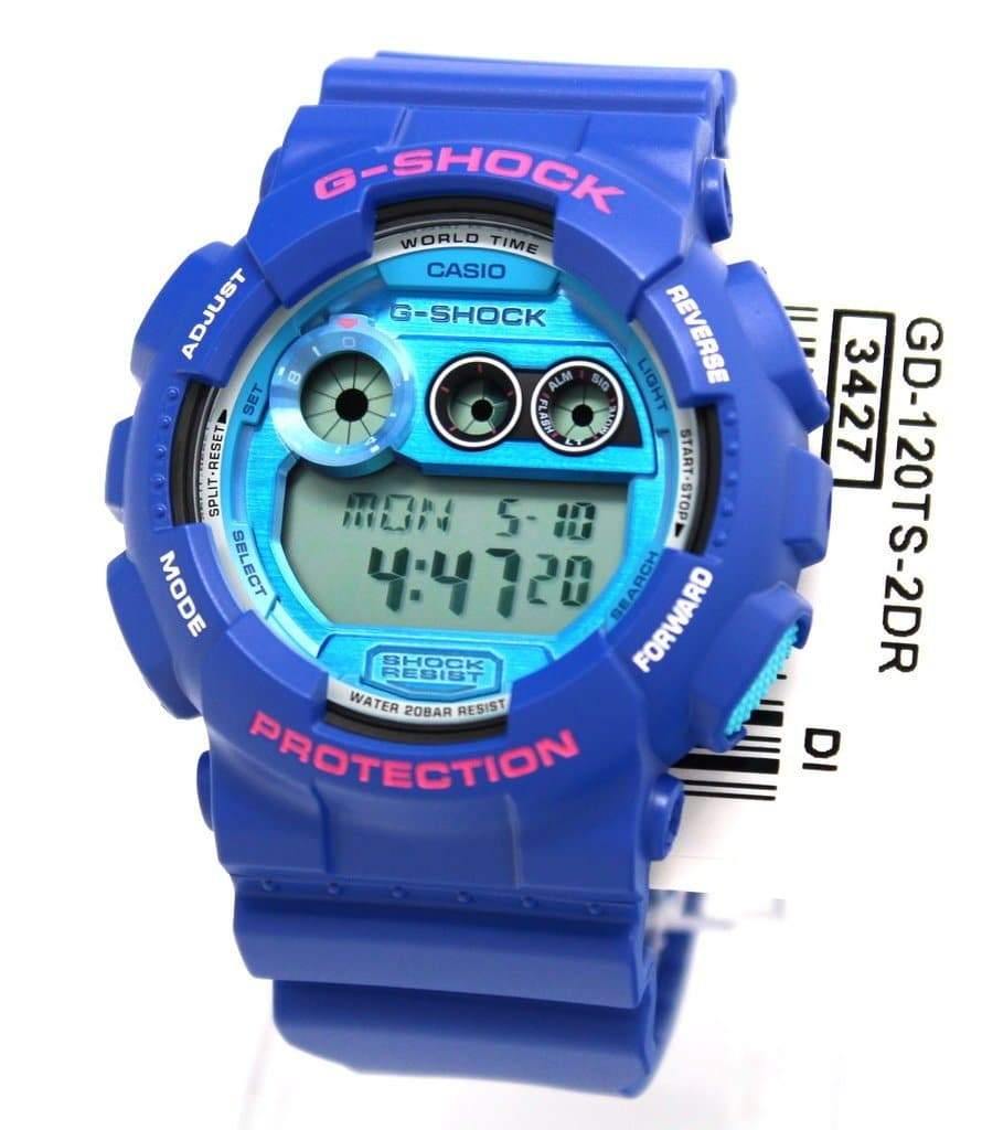 Casio G-Shock Big Case Digital Crazy Colors Blue x Sky Blue Dial Watch GD120TS-2DR - Diligence1International