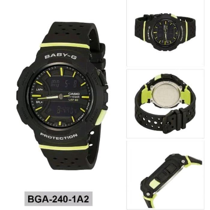 Casio Baby-G Standard Analog-Digital Black x Neon Green Accents Watch BGA240-1A2DR - Diligence1International