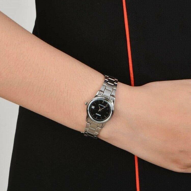 Casio Classic Women's LTP-V002D-1AUDF Black Dial Metal Analog Watch - Diligence1International