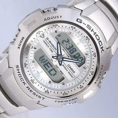 Casio G-Shock Retrograde Cockpit Series Anadigi Blue Hands White Dial Watch