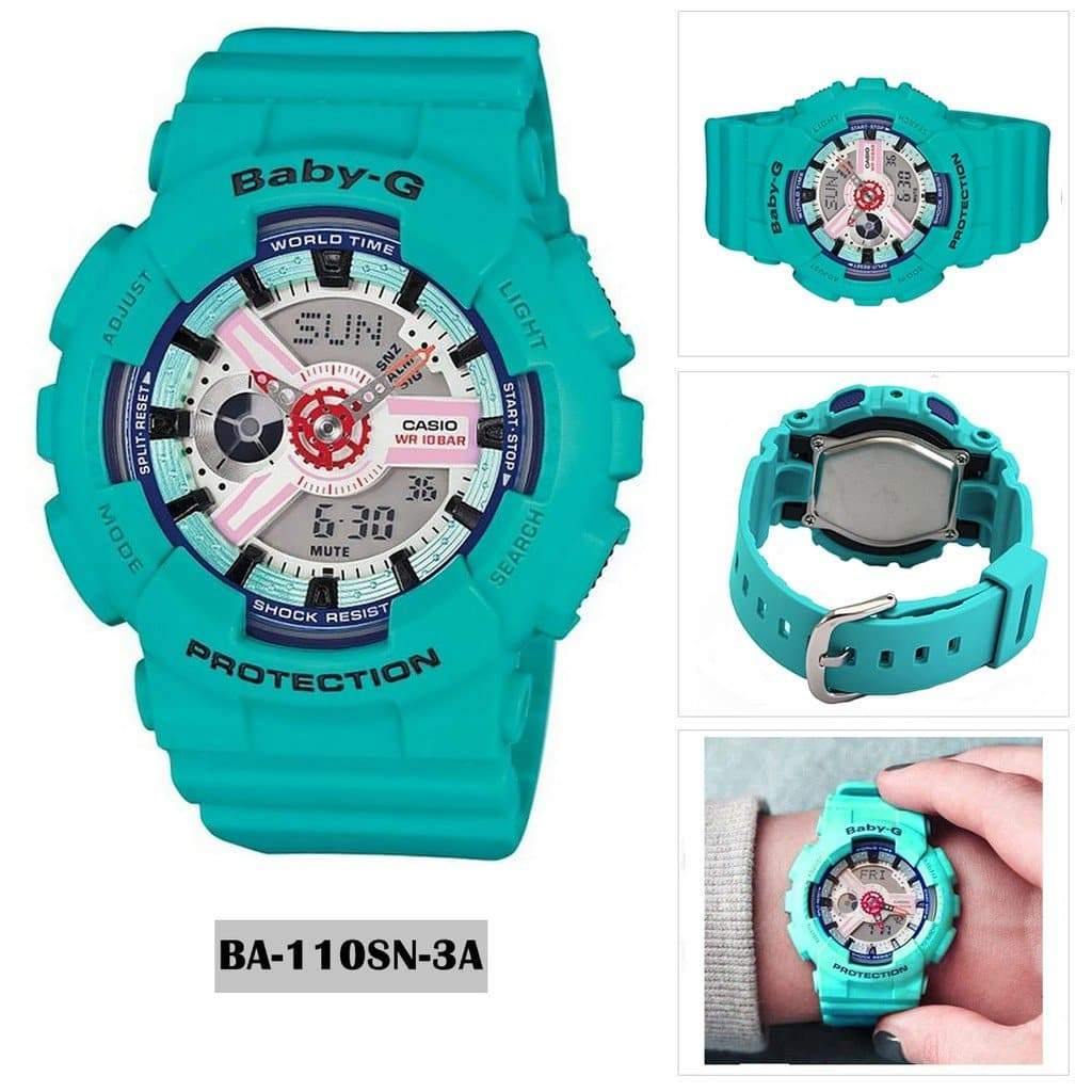 Casio Baby-G BA-110 Series Sporty Sneaker Color Teal Semigloss Watch BA110SN-3ADR - Diligence1International